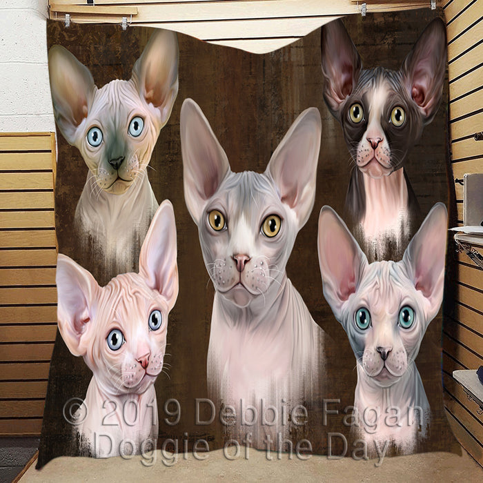 Rustic Sphynx Cats Quilt