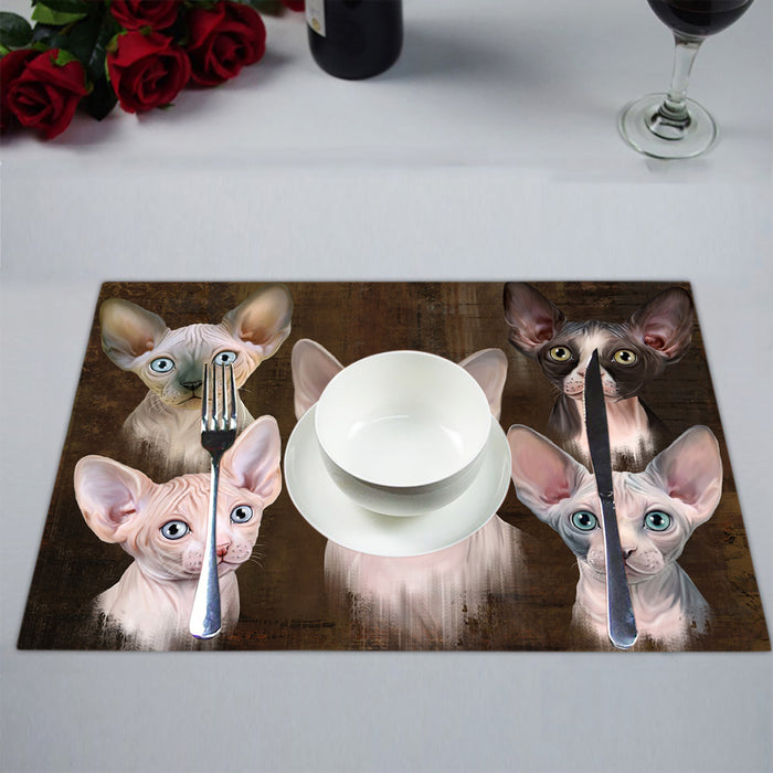 Rustic Sphynx Cats Placemat