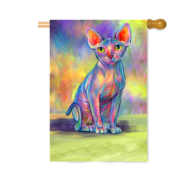 Personalized Paradise Wave Sphynx Cat Custom House Flag FLG-DOTD-A60139