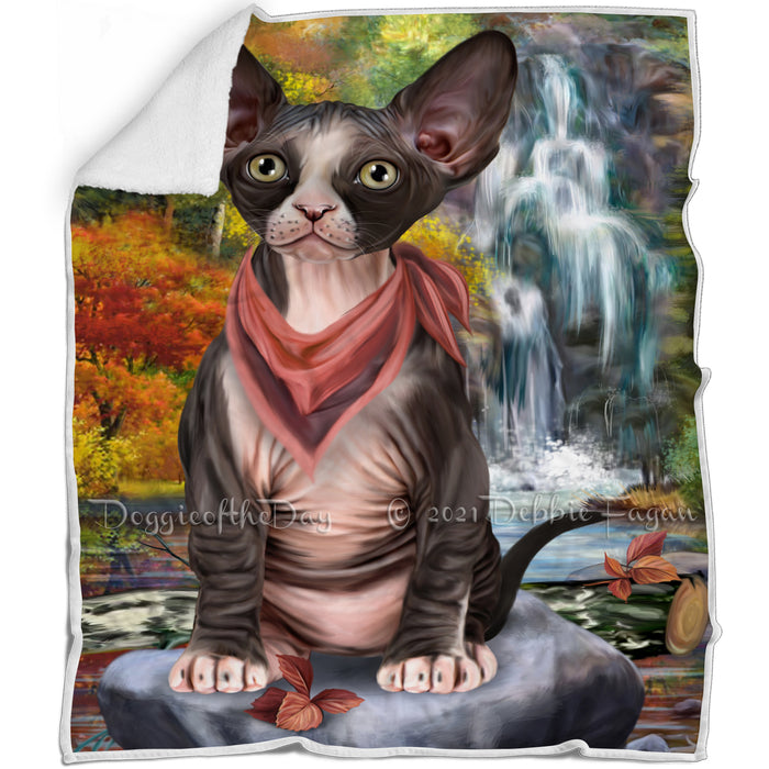 Scenic Waterfall Sphynx Cat Blanket BLNKT84441