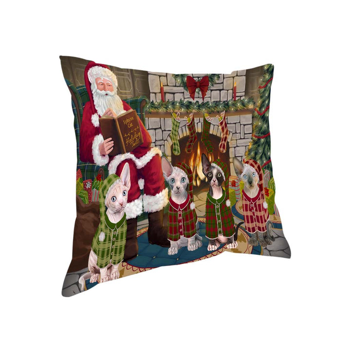 Christmas Cozy Holiday Tails Sphynx Cats Pillow PIL70500