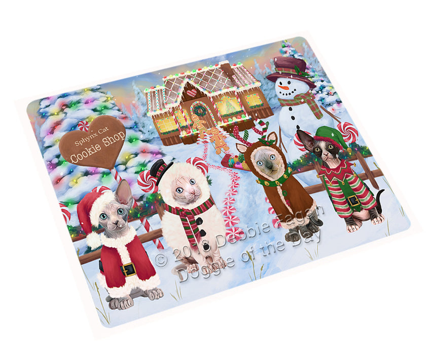 Holiday Gingerbread Cookie Shop Sphynx Cats Cutting Board C75012
