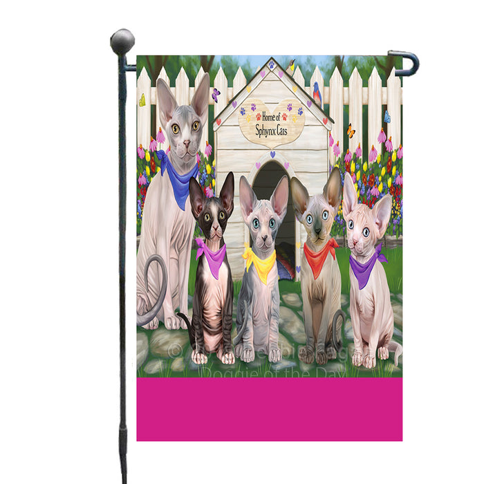 Personalized Spring Cat House Sphynx Cats Custom Garden Flags GFLG-DOTD-A63011