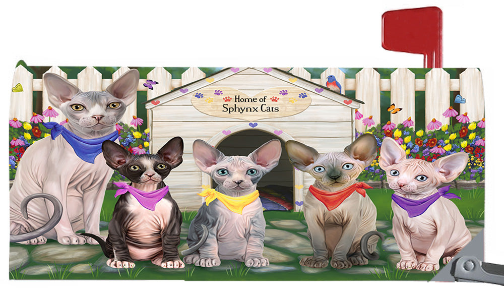 Spring Dog House Sphynx Cats Magnetic Mailbox Cover MBC48679