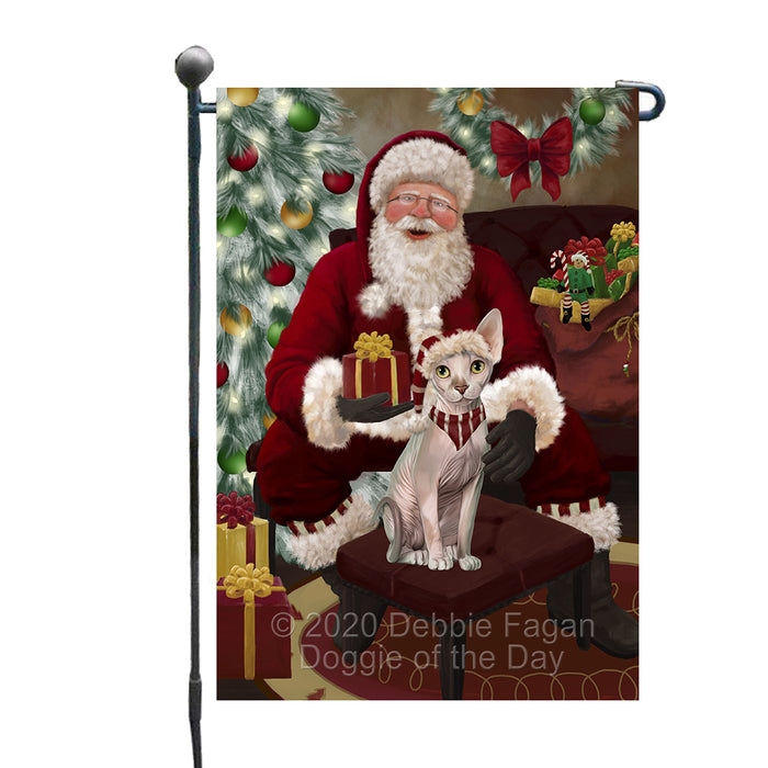 Santa's Christmas Surprise Sphynx Cat Garden Flag GFLG66784