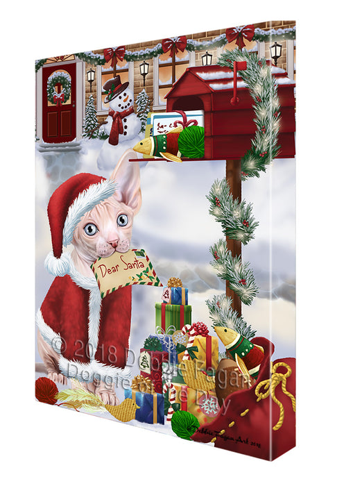 Sphynx Cat Dear Santa Letter Christmas Holiday Mailbox Canvas Print Wall Art Décor CVS99827