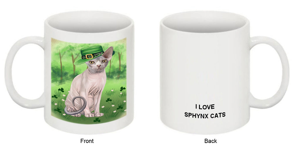 St. Patricks Day Irish Portrait Sphynx Cat Coffee Mug MUG52444