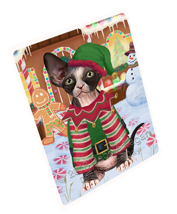 Christmas Gingerbread House Candyfest Sphynx Cat Magnet MAG74841 (Small 5.5" x 4.25")