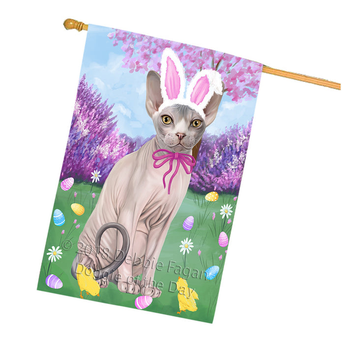 Easter Holiday Sphynx Cat House Flag FLG57634