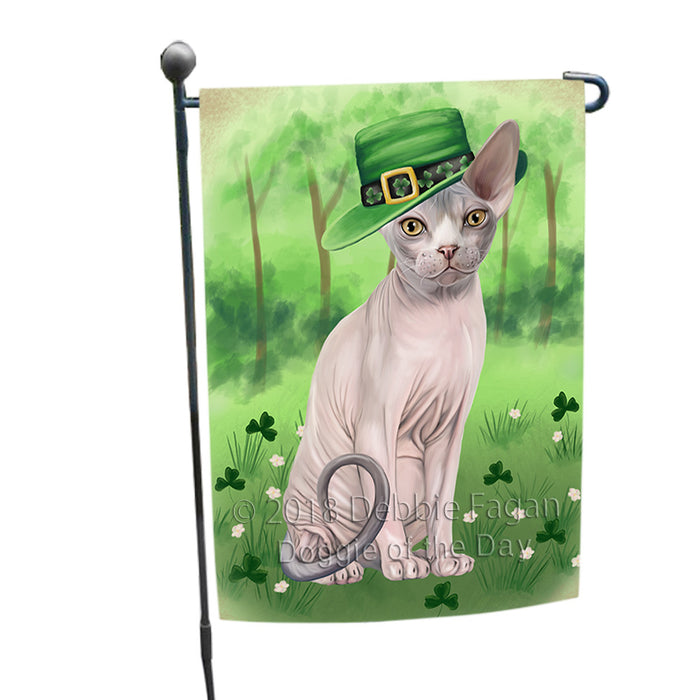 St. Patricks Day Irish Portrait Sphynx Cat Garden Flag GFLG65014