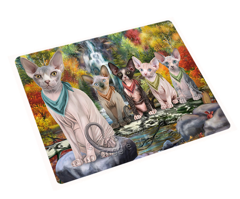 Scenic Waterfall Sphynx Cats Cutting Board C60135