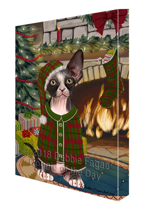 The Stocking was Hung Sphynx Cat Canvas Print Wall Art Décor CVS120599