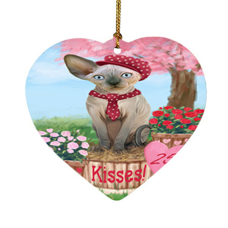 Rosie 25 Cent Kisses Sphynx Cat Heart Christmas Ornament HPOR56598