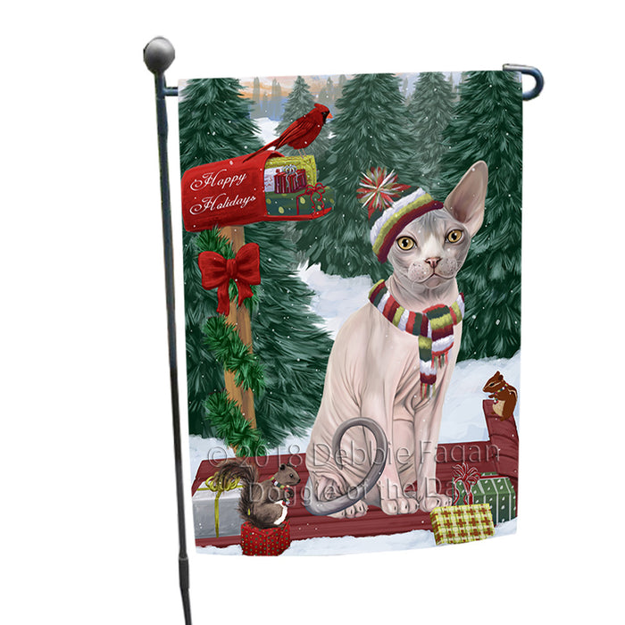 Merry Christmas Woodland Sled Sphynx Cat Garden Flag GFLG55341