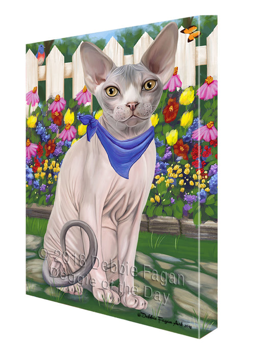 Spring Floral Sphynx Cat Canvas Print Wall Art Décor CVS87272