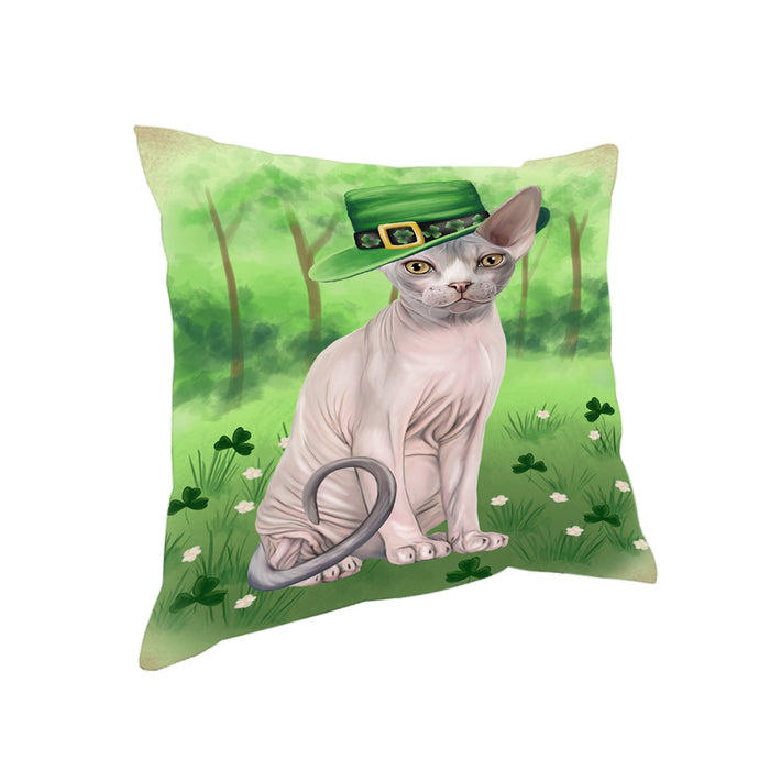 St. Patricks Day Irish Portrait Sphynx Cat Pillow PIL86296