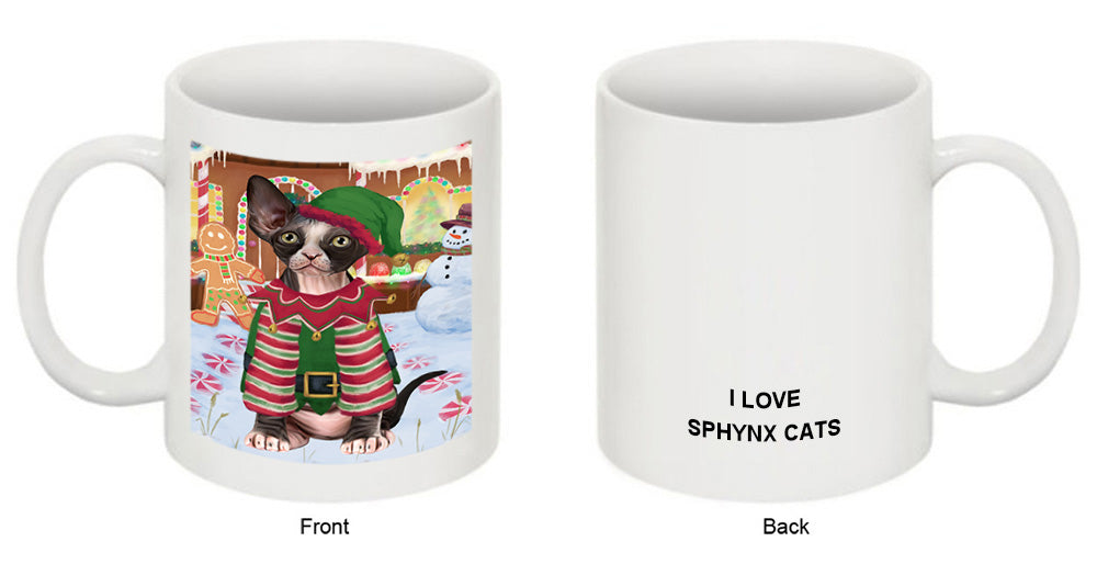 Christmas Gingerbread House Candyfest Sphynx Cat Coffee Mug MUG51966