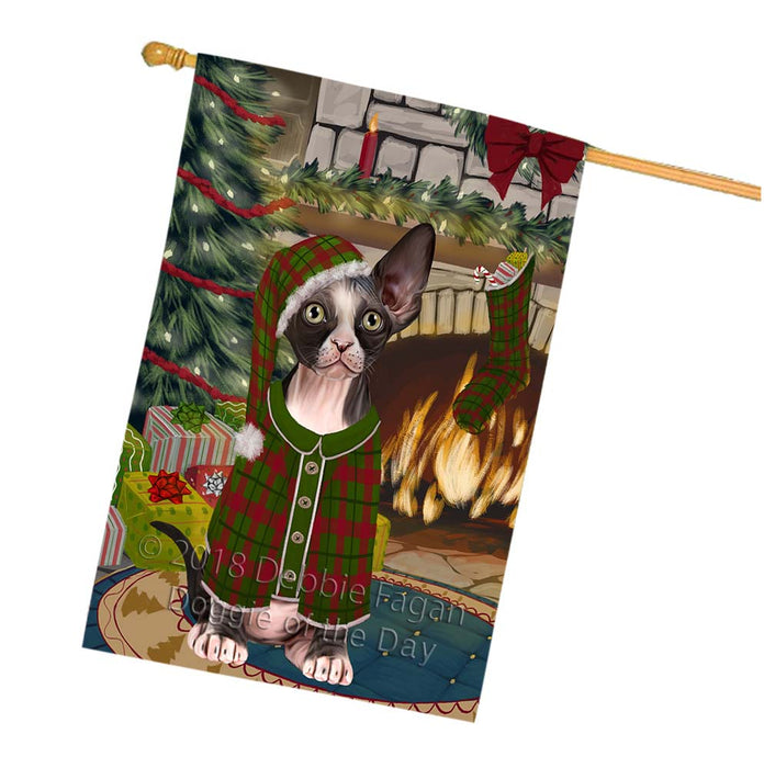 The Stocking was Hung Sphynx Cat House Flag FLG56059