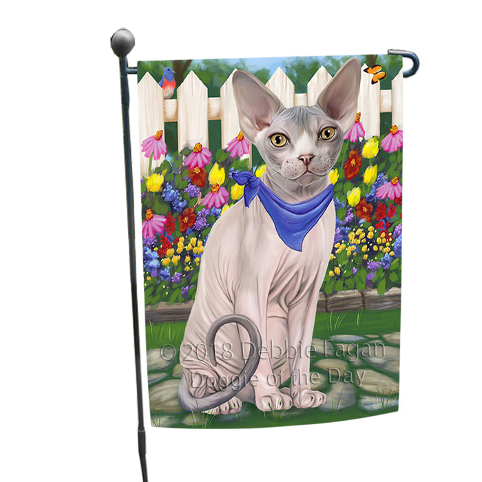 Spring Floral Sphynx Cat Garden Flag GFLG52220