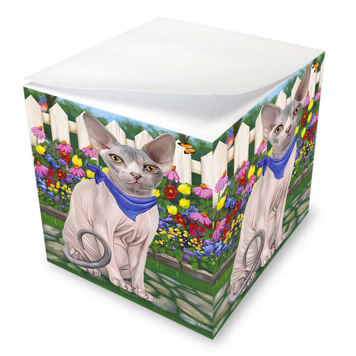 Spring Floral Sphynx Cat Note Cube NOC52223