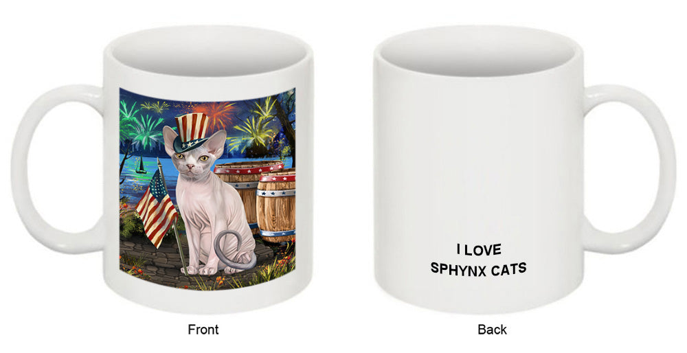4th of July Independence Day Firework Sphynx Cat Coffee Mug MUG49479