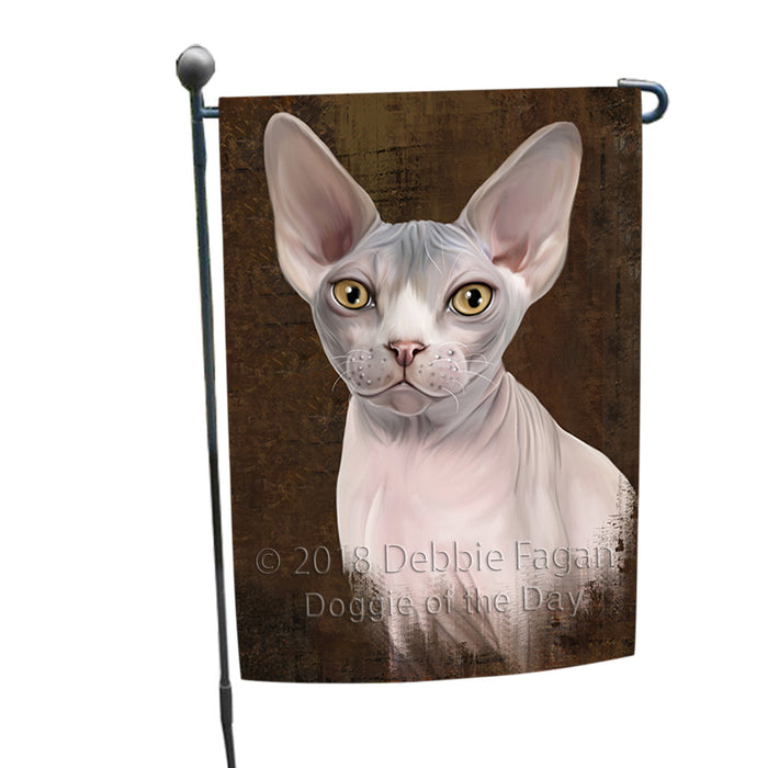 Rustic Sphynx Cat Garden Flag GFLG54546