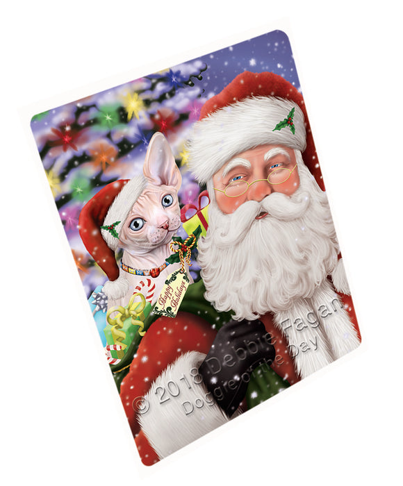 Santa Carrying Sphynx Cat and Christmas Presents Large Refrigerator / Dishwasher Magnet RMAG83100
