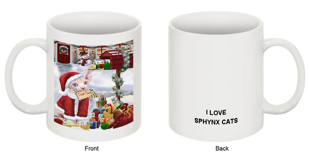 Sphynx Cat Dear Santa Letter Christmas Holiday Mailbox Coffee Mug MUG48951
