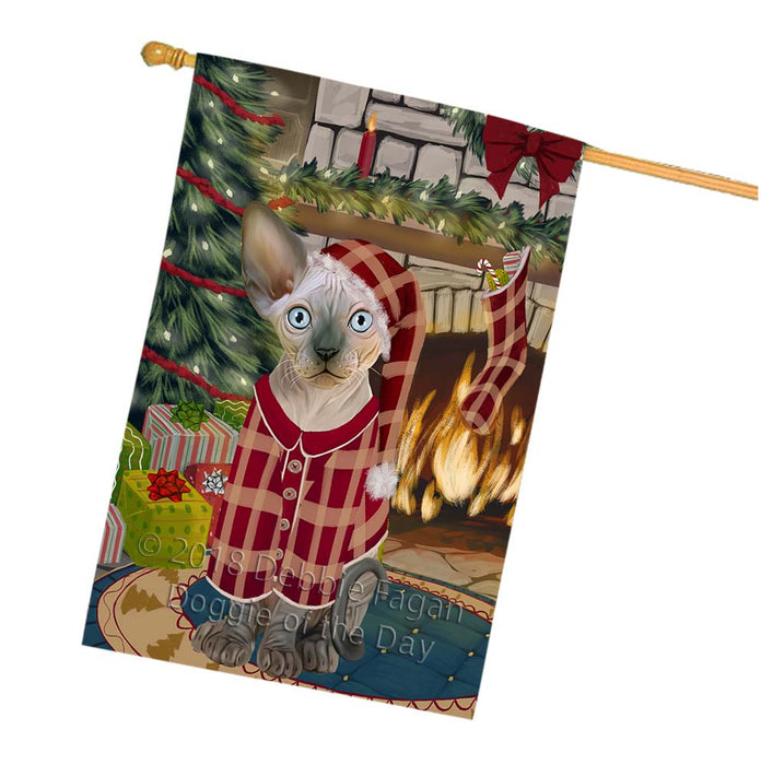 The Stocking was Hung Sphynx Cat House Flag FLG56060