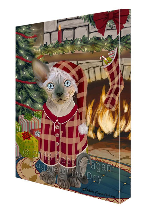 The Stocking was Hung Sphynx Cat Canvas Print Wall Art Décor CVS120608
