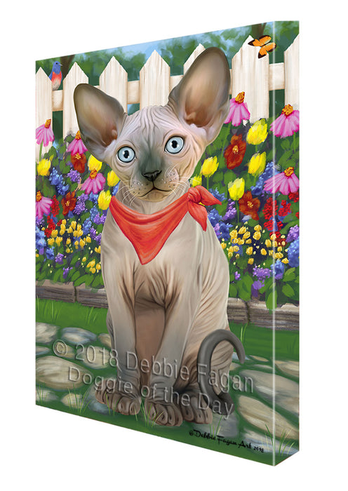 Spring Floral Sphynx Cat Canvas Print Wall Art Décor CVS87281
