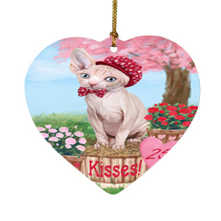 Rosie 25 Cent Kisses Sphynx Cat Heart Christmas Ornament HPOR56599