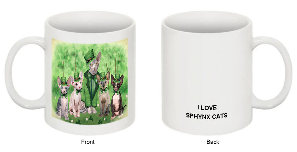 St. Patricks Day Irish Portrait Sphynx Cats Coffee Mug MUG52445