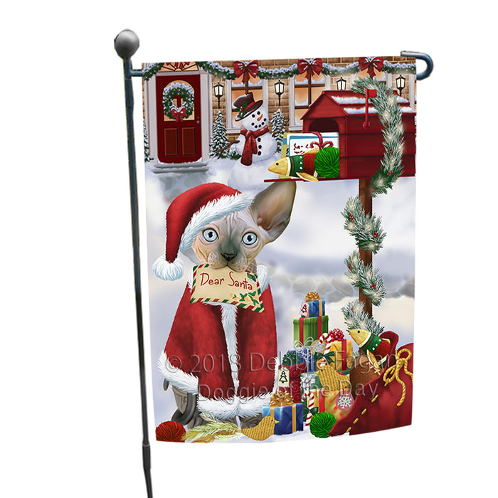Sphynx Cat Dear Santa Letter Christmas Holiday Mailbox Garden Flag GFLG53616