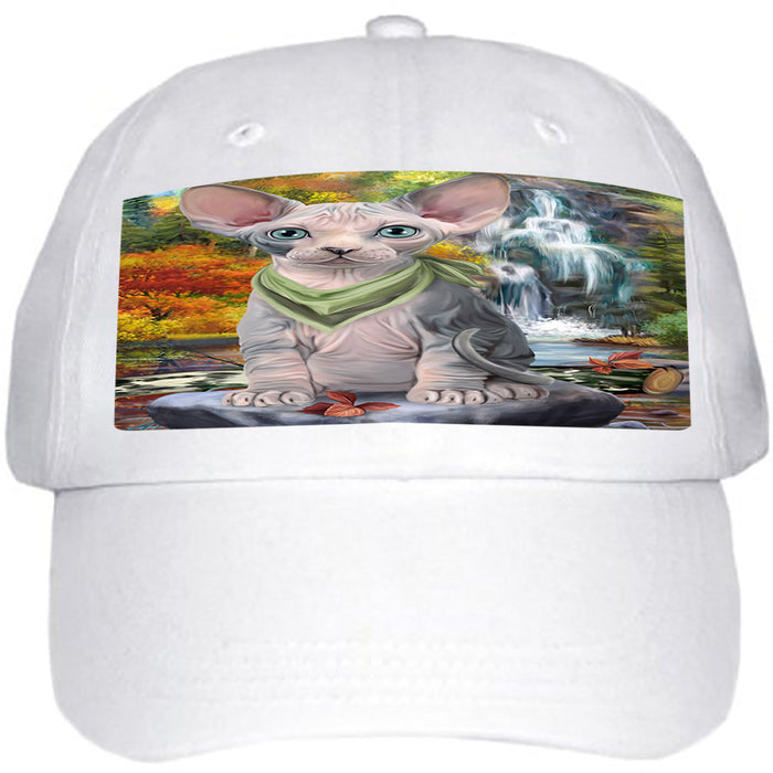 Scenic Waterfall Sphynx Cat Ball Hat Cap HAT59622