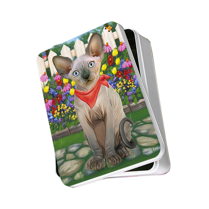 Spring Floral Sphynx Cat Photo Storage Tin PITN52276