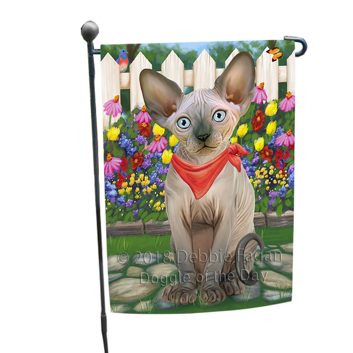 Spring Floral Sphynx Cat Garden Flag GFLG52221