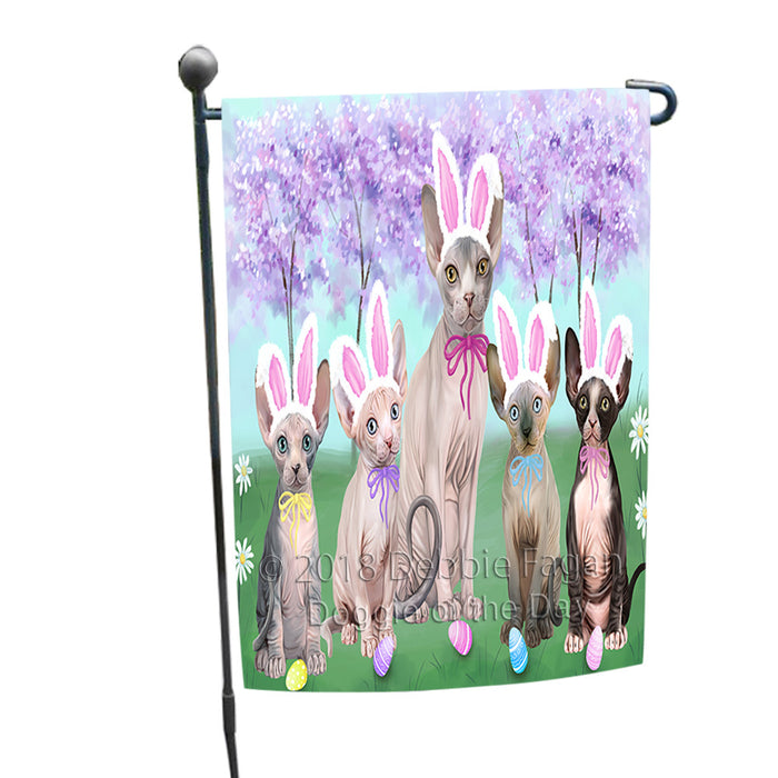 Easter Holiday Sphynx Cats Garden Flag GFLG57586