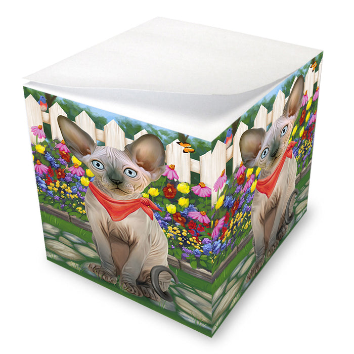 Spring Floral Sphynx Cat Note Cube NOC52224