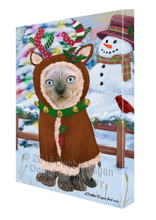 Christmas Gingerbread House Candyfest Sphynx Cat Canvas Print Wall Art Décor CVS131345