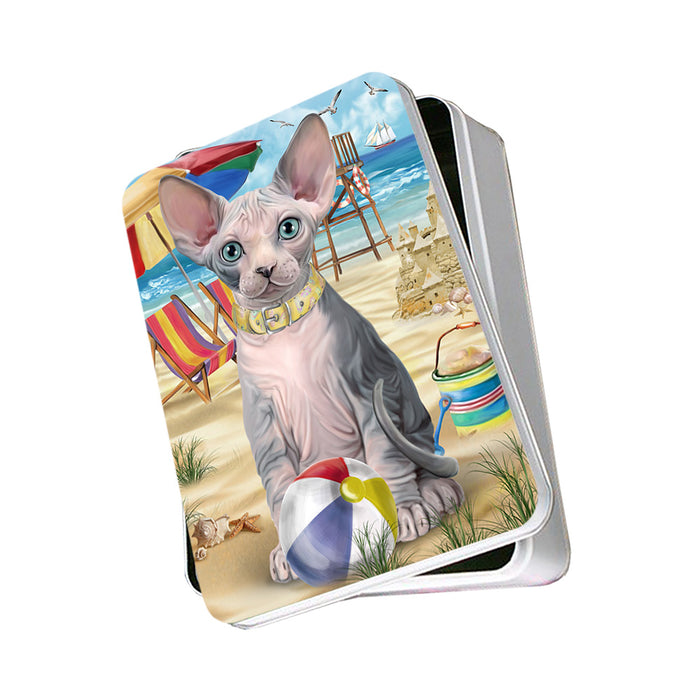 Pet Friendly Beach Sphynx Cat Photo Storage Tin PITN51605
