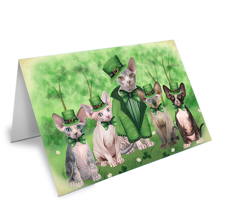St. Patricks Day Irish Portrait Sphynx Cats Handmade Artwork Assorted Pets Greeting Cards and Note Cards with Envelopes for All Occasions and Holiday Seasons GCD76655