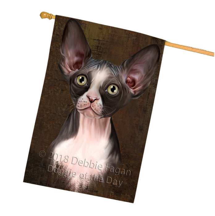 Rustic Sphynx Cat House Flag FLG54683