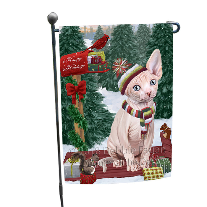 Merry Christmas Woodland Sled Sphynx Cat Garden Flag GFLG55342
