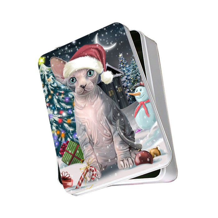 Have a Holly Jolly Sphynx Cat Christmas Photo Storage Tin PITN51677