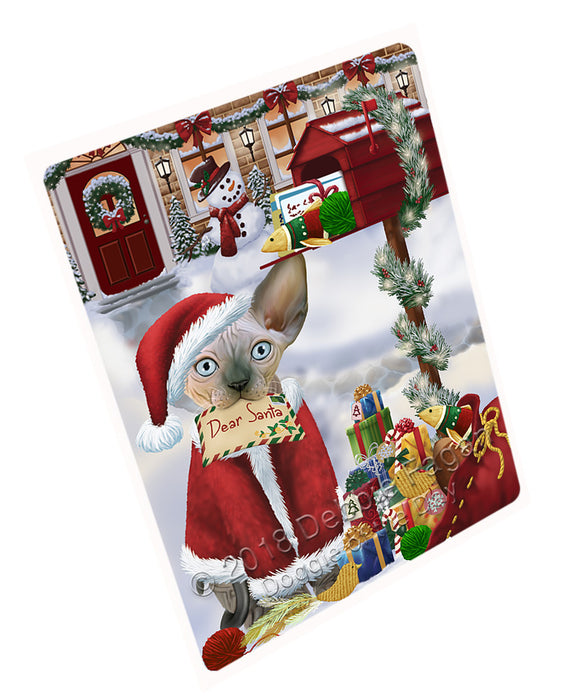 Sphynx Cat Dear Santa Letter Christmas Holiday Mailbox Large Refrigerator / Dishwasher Magnet RMAG82206