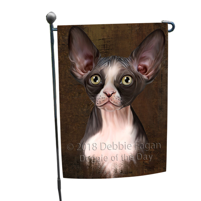 Rustic Sphynx Cat Garden Flag GFLG54547