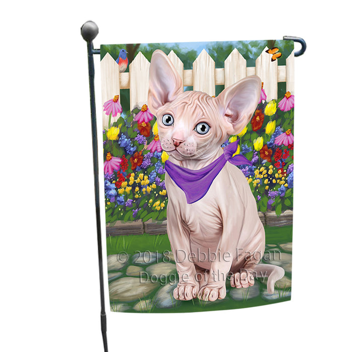 Spring Floral Sphynx Cat Garden Flag GFLG52222