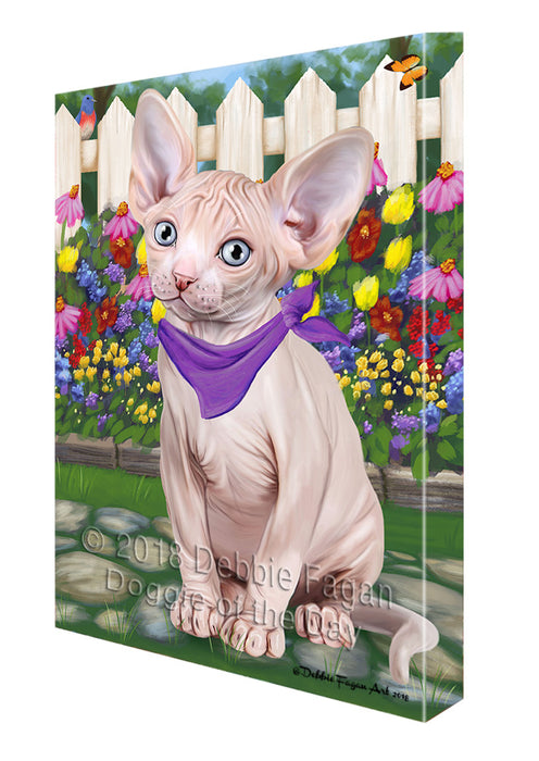 Spring Floral Sphynx Cat Canvas Print Wall Art Décor CVS87290