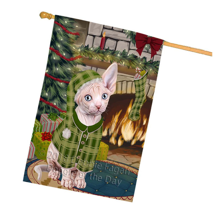 The Stocking was Hung Sphynx Cat House Flag FLG56061